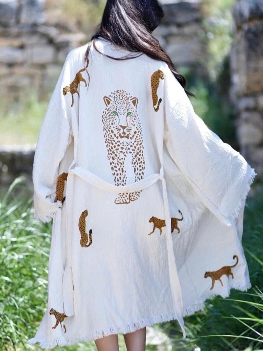 Handmade muslin cotton kimono robe